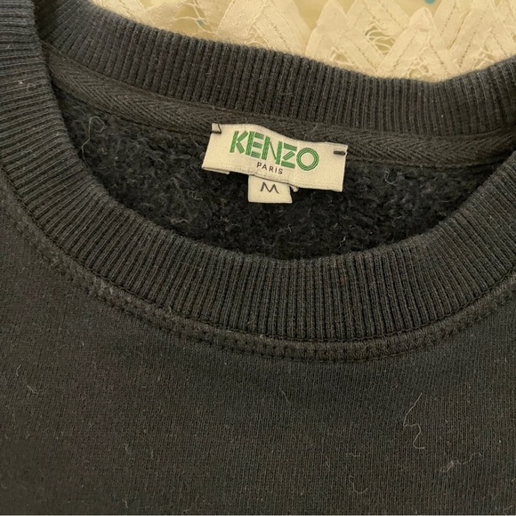 Authentic Kenzo Black Crewneck Graphic Sweatshirt – 3D Abstract Face Size M - Picture 6 of 13